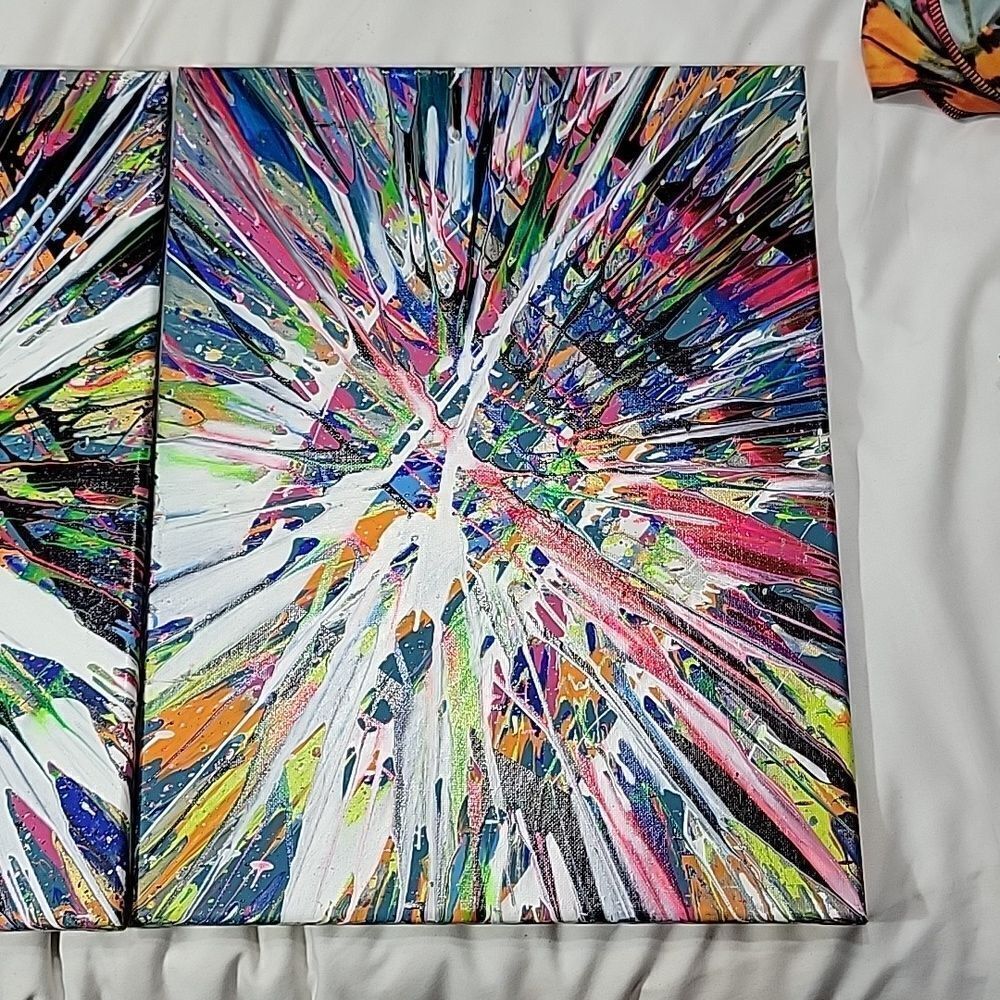 Original 3 piece spin art each one is 12x16 - Picture 4 of 10